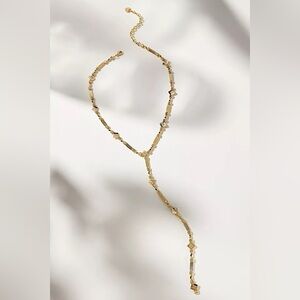 ‼️RARE‼️🎸ANTHROPOLOGIE🎸🔥NWT🔥Drippy Crystal Y-Neck Necklace 💫(very Art Deco)💫